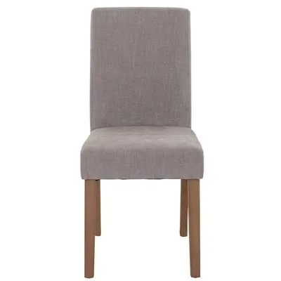 Produktbild von 6er-Set Esszimmerstuhl Littau, Stuhl Küchenstuhl Hochlehner, Stoff/Textil Chenille Holz  hellgrau, naturfarbene Beine