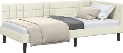 Obrázek produktu pro vidaXL Rohový rám postele s čelem krémový 90 cm x 200 cm sametový