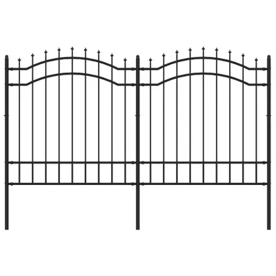 Obrázek produktu pro vidaXL Zahradní plot s hrotem kopí černý 239 x 125 cm Práškově lakovaná ocel