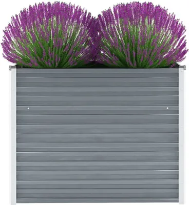 Zdjęcie produktu dla vidaXL Podwyższone łóżko ogrodowe Stal ocynkowana 100x40x77 cm Szare