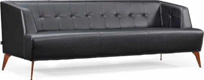 Produktbild von Stilvoller Schwarzer Dreisitzer Modernes Ledersofa Wohnzimmer Schlafsofa