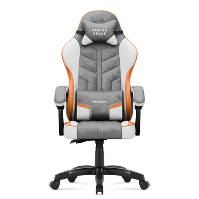 Immagine prodotto di Sedia da gioco Huzaro Force 2.7 Grey - sedia girevole ergonomica in velluto con schienale regolabile, cuscino lombare e poggiatesta, fino a 140 kg