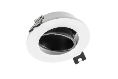 Produktbild von GTV - Punktdeckenbeschlag, neigbar LINTO Deckenstrahler, IP20, rund, ?90x29mm, weiß/schwarz - OP-LINTOK-52