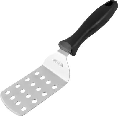 Produktbild von FMprofessional Kuchenpalette CHEF, Winkelpalette mit Funktionsteil aus Edelstahl, Tortenheber zum sicheren Anheben von Tortenböden (Farbe: Silber/Schwarz)