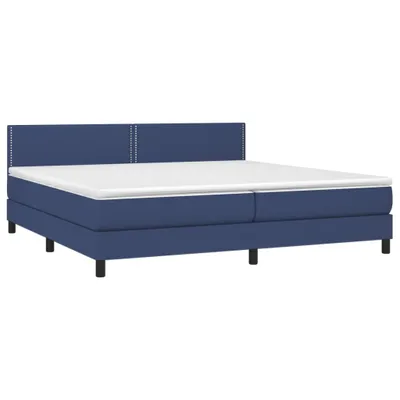 Productafbeelding van vidaXL Boxspringbed met matras, blauw, 200x200 cm, gestoffeerd