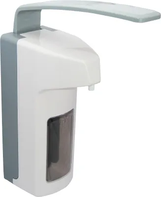 Produktbild von 1 Wandspender 30 cm x 8,5 cm x 21 cm weiss "Kunststoff" 500 ml, Langarmhebel