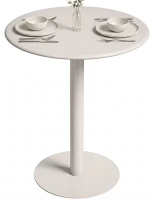 Produktbild von HOMCOM Esstisch Runder Küchentisch für 2 Personen, Wohnzimmer, Garten Beige
