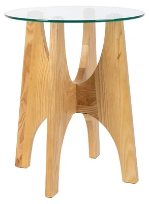 Produktbild von Zuiver Kobe Beistelltisch Rund 45 cm Glass/ Holz