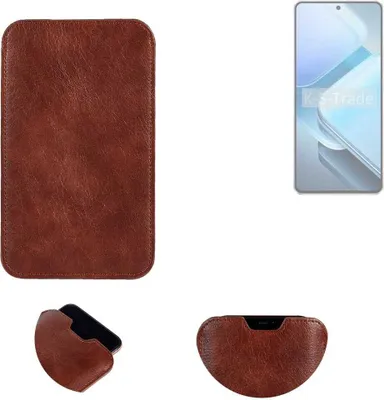 Produktbild von K-S-Trade Schutzhülle Handyhülle kompatibel mit Vivo iQOO Z9 V2361A Handytasche Kunstleder Sleeve in braun