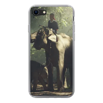 Produktbild von MuchoWow® Handyhülle Schutzhülle Hülle für iPhone 8 Elefant - Wald - Bäume - Tiere - Trainer Silikon Softcase Handy Hülle - Schutzhaube