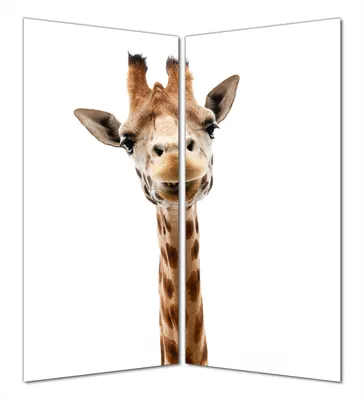 Produktbild von Wallario selbstklebende Duschrückwand 180 x 180 cm mit Motiv Giraffenkopf - Wandverkleidung mit Hochglanzlaminat in Glasoptik