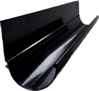 Produktbild von Renoplast R50 Aluminium Dachrinnen, 200cm Schwarz halbrunde, Regenrinne Dachentwässerung, Terrasse Balkon-Steckrinne, Rinne für Dach Korrosionsschutz