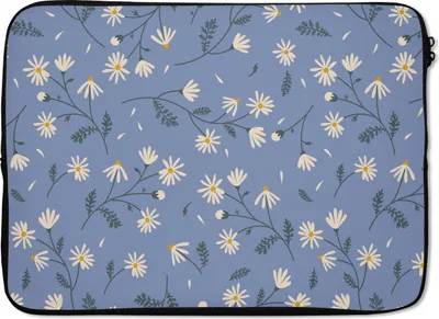 Produktbild von MuchoWow® Laptop Hülle 13 Zoll Blumen - Muster - Gänseblümchen Laptoptasche - Laptophülle - Sleeve - Rundumschutz