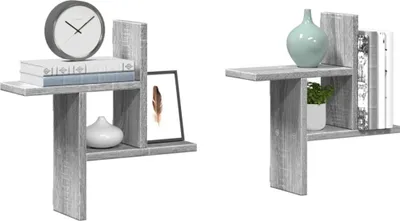 Produktbild von "im " Wandregale 2 Stk. Grau Sonoma 38x12x38 cm Holzwerkstoff - Wandregale CC23898