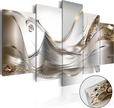 Produktbild von 3mm Acrylglasplatte Acrylglasbild - Golden Flight 200x100 cm Abstrakt a-A-0004-k-o