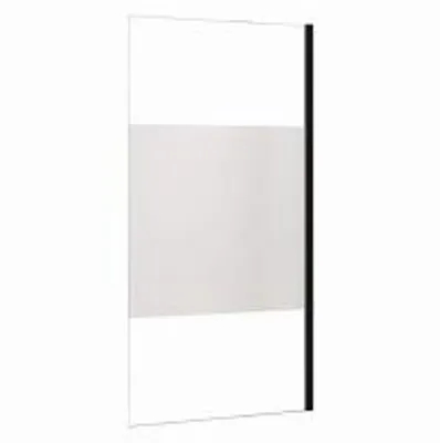Produktbild von AICA Walk in Dusche 120x200cm 8mm NANO ESG für Duschwand ohne Tür Schwarzrahmen Milchglas Duschabtrennung Duschkabine