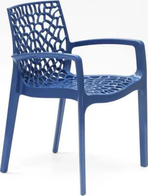 Produktbild von 22er Set Gruvyer Arm Grand Soleil Stühle poliertem Polypropylen mit Armlehnen - Blau