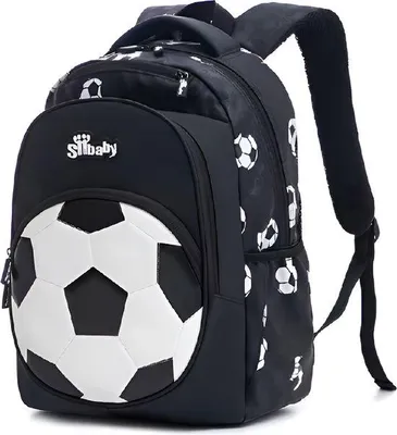 Produktbild von CarryQuest® - Schulrucksack Oxford Fußball 40x29x19 cm Schwarz Weiß