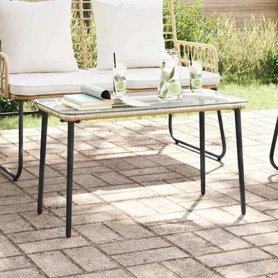 Zdjęcie produktu dla Stół Ogrodowy Naturalny 80 x 40 x 45 cm polirattan