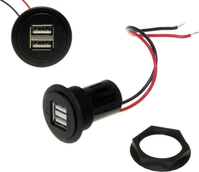 Produktbild von KFZ Auto Doppel USB 5V 2 x 2,5A Einbausteckdose 12-24V Universal Ladegerät Navi