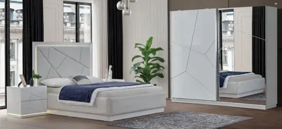 Produktbild von Modernes Schlafzimmer Set s Doppelbett Kleiderschrank