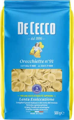 Produktbild von 24x Pasta De Cecco 100% Italienisch Orecchiette N°91 Nudeln 500g + Italian Gourmet Polpa 400g