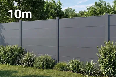 Produktbild von Aluminium-Zaunlatten, breit, 10 m, H. 150, anthrazitgrau - ALPIS