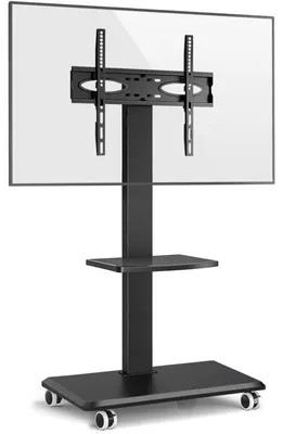 Obrázek produktu pro Stojan na televizor s kolečky, pro obrazovky 26-70 palců, maximální nosnost 40 kg, standard VESA 400x400 mm, černý
