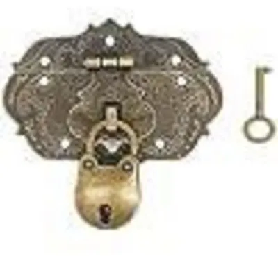 Image de Fermeture vintage Haspe, bronze, fer, 76x57 mm, 1 pièce