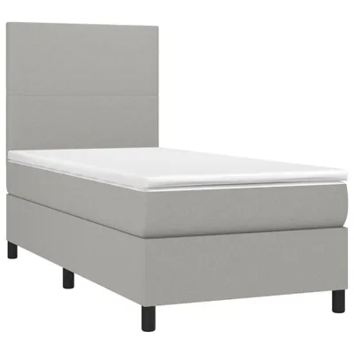 Obrázok produktu pre vidaXL Boxspring posteľ s matracom Svetlo šedá 90x200 cm Látka