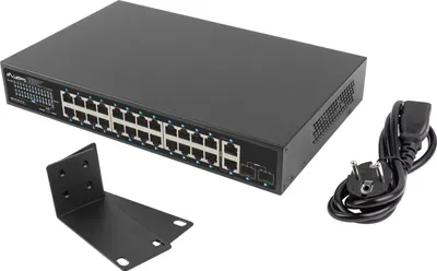 Obrázok produktu pre LANBERG Switch 24-Port 1GB PoE+/2xGB 2xSFP Rack 19" 250W