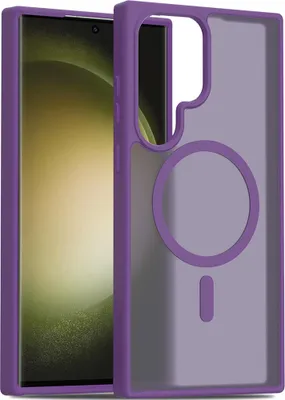 Produktbild von Magnetisch Hülle für Samsung Galaxy S23 Ultra, Kompatibel mit MagSafe, Transluzente Matt Rückseite Stoßfeste Handyhülle Lila