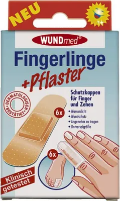 Produktbild von Wundmed Fingerlinge + Pflaster 6 Stück