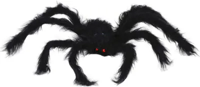 Produktbild von Schwarze haarige Spinne Halloween Dekoration 50cm