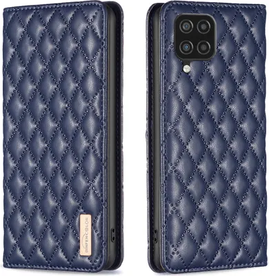 Produktbild von Galaxy A12 Hülle, Elegant Bookstyle Flip Leder Kartenfächer Schutzhülle mit Ständer für Samsung Galaxy A12 Blau