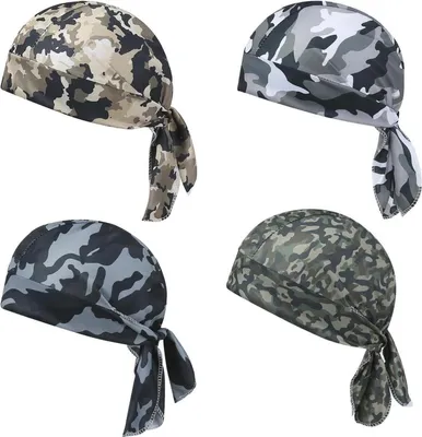 Produktbild von Bandana Schädel-Fahrradmütze 4er Set UV-Schutz Totenkopfmütze