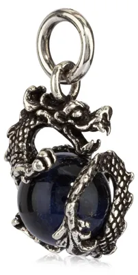 Produktbild von NKlaus Kettenanhänger Drache mit Kugel 925 Silber 1,8cm Katzenaugen Stein Sodali