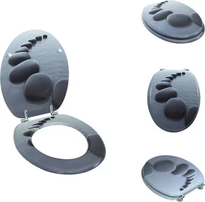 Produktbild von vidaXL Toilettensitz MDF Deckel Steine -  Toilettensitze
