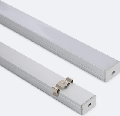 Produktbild von Aluminiumprofil Aufbau für LED Streifen bis 20 mm Aluminium 2 m Weiß transluzent