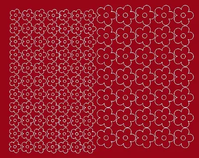 Immagine prodotto di Adesivi per caschi da bicicletta, fiori, 112 pezzi, rosso scuro, opaco