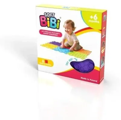 Produktbild von Soft BiBi Sensory Mats 6 – Sensorische Matten Set (6 Elemente, 24×24 cm, weiche Texturen, wasserfest, BPA-frei) – Fördert Motorik & Tastsinn, ab 6 Monaten, CE & EN-71