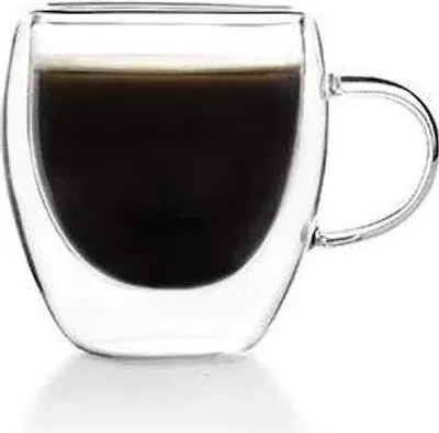 Productafbeelding van Twee dubbelwandige mokken van Ibili-KitchenAids, gemaakt van borosilicaatglas, 7x8 cm, 150 ml, transparant
