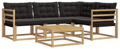 Imagen del producto de vidaXL Juego de 5 sofás de exterior, blanco y