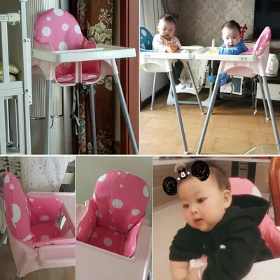 Image de Coussin de siège pour chaise haute Antilop, lavable, portable, rose, coussin de siège pour enfants