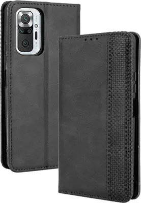 Produktbild von Xiaomi Redmi Note 10 Pro Hülle - Coverup Vintage Style Klapphülle - Schwarz
