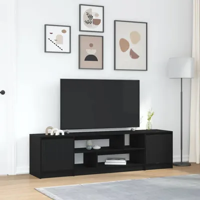 Obrázok produktu pre CLORIS TV skrinka čierna dubový vzhľad 188,5x41x50 cm Materiál na báze dreva 3328418