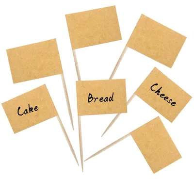 100 Kraftpapier-Fähnchen, Tandestocher, Cupcake-Topper, DIY-Picks
