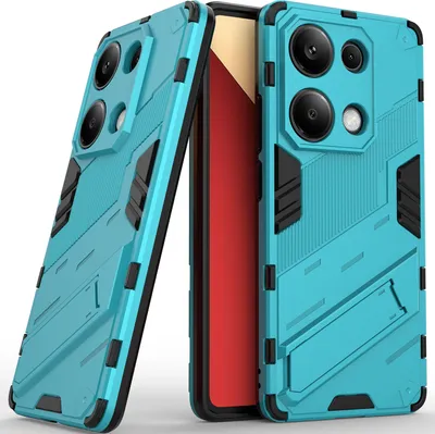 Produktbild von Armor Hülle für Xiaomi Redmi Note 13 Pro 4G, Hybrid PC TPU Bumper Stoßfestes Schutzhülle mit Standfunktion Blau