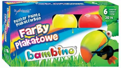 Imagen del producto de Pinturas para carteles Bambino, 6 colores, 20 ml, pinturas escolares