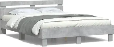 Obrázok produktu pre Posteľný rám s čelom a LED betónovo sivý 140x190 cm